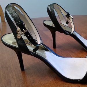 Michael Kors Black Leather Gold Studded Heels